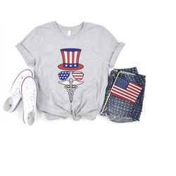 healthcare worker nurse 4th of july t-shirt - independence day medical nursing shirt, patriotic uncle sam tshirt freedom