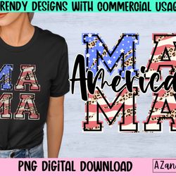 american mama png, 4th of july sublimation png, american fla
