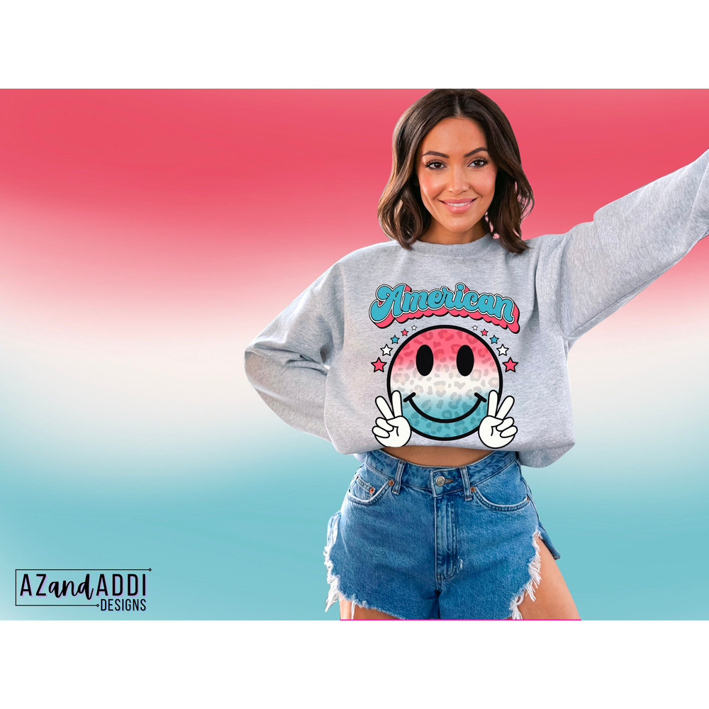 American smiley face png, retro 4th of July sublimation design, red white blue smiley face, patriotic shirt design, Independence Day png - 2.jpg