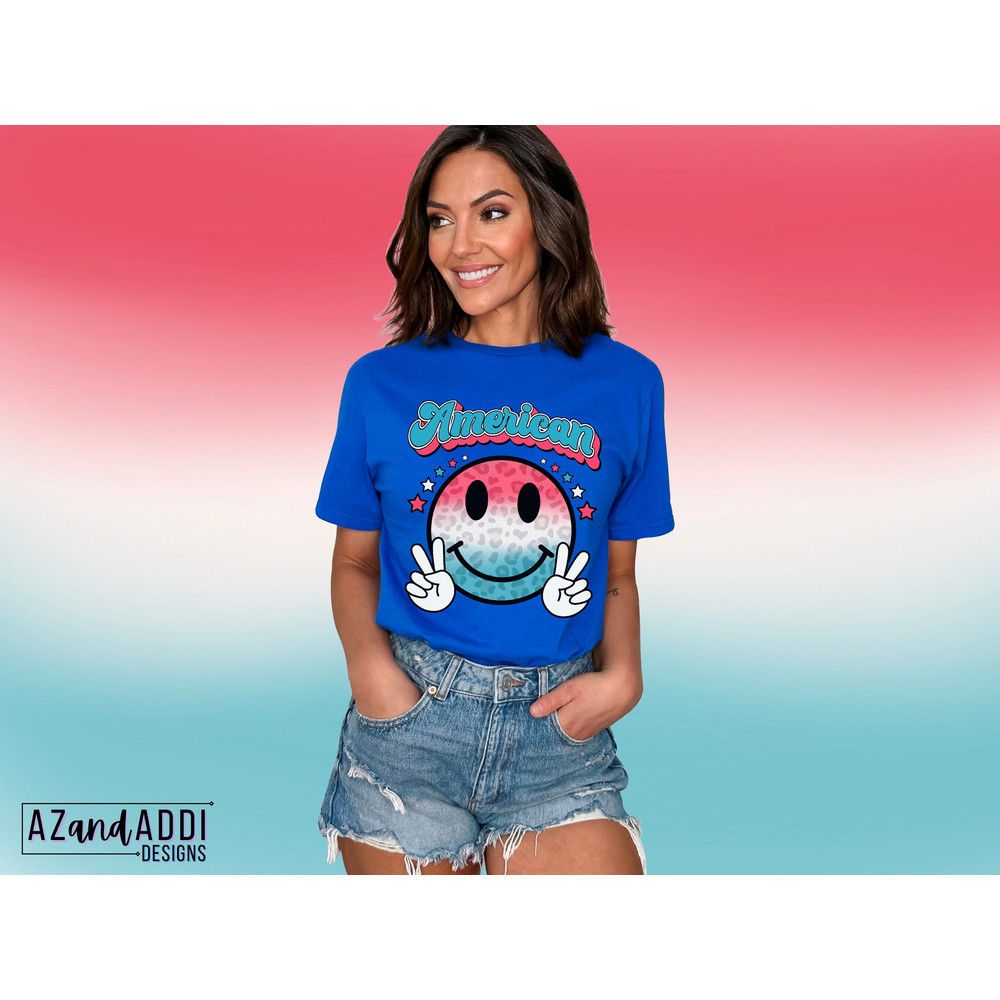 American smiley face png, retro 4th of July sublimation design, red white blue smiley face, patriotic shirt design, Independence Day png - 3.jpg