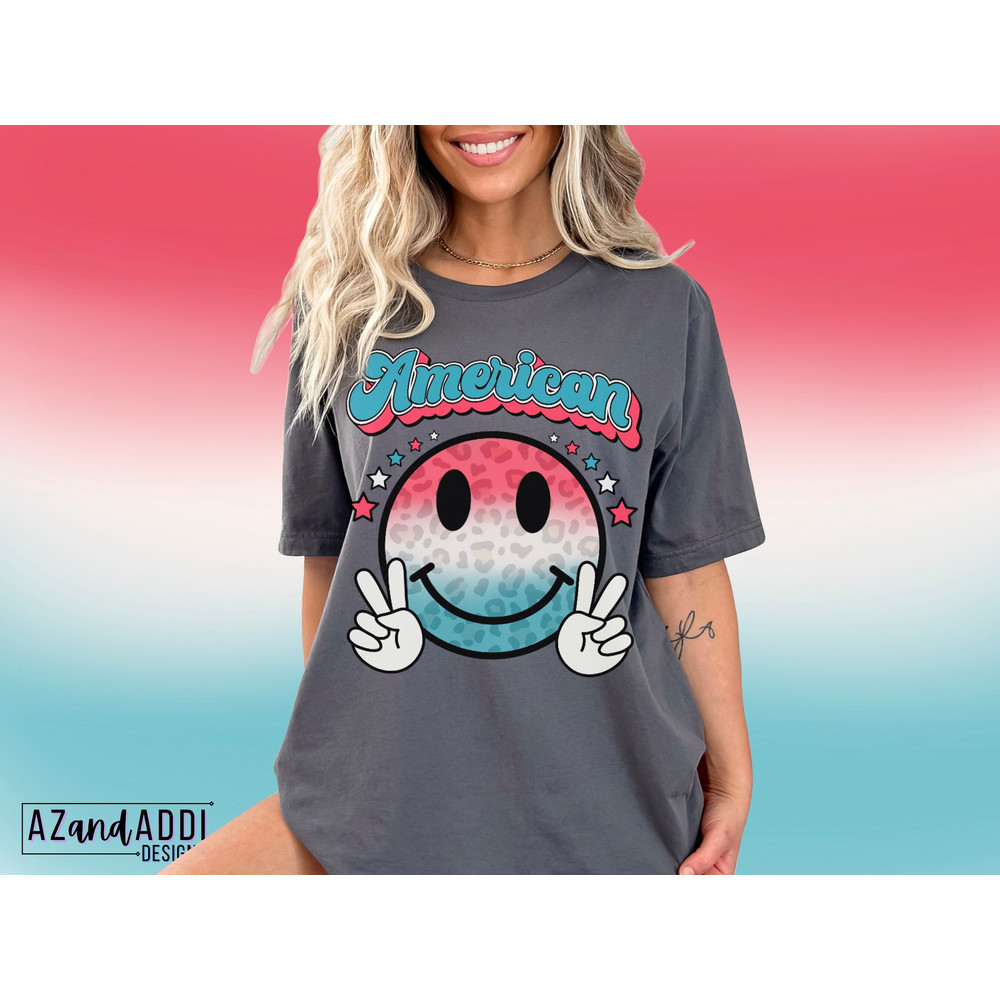 American smiley face png, retro 4th of July sublimation design, red white blue smiley face, patriotic shirt design, Independence Day png - 4.jpg