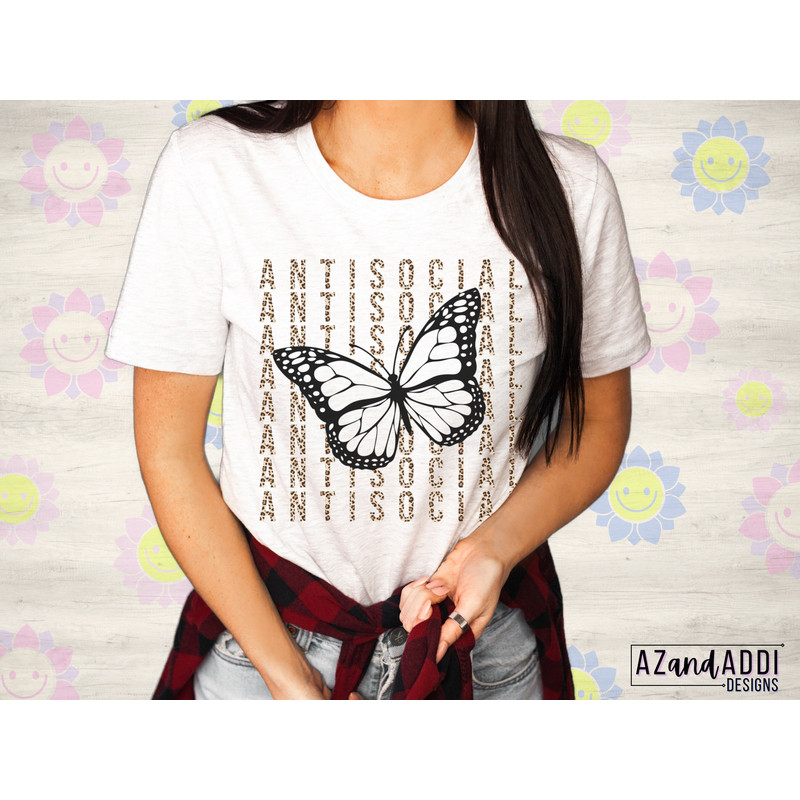 Antisocial butterfly png, png file for sublimation or print, trendy butterfly design, funny png, introverted png - 2.jpg
