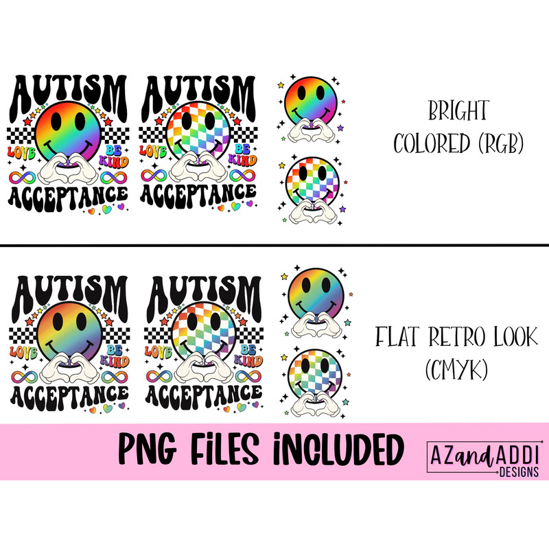 Autism acceptance png, autism awareness month sublimation, autism infinity symbol png, autism smiley face design, trendy front back design - 2.jpg