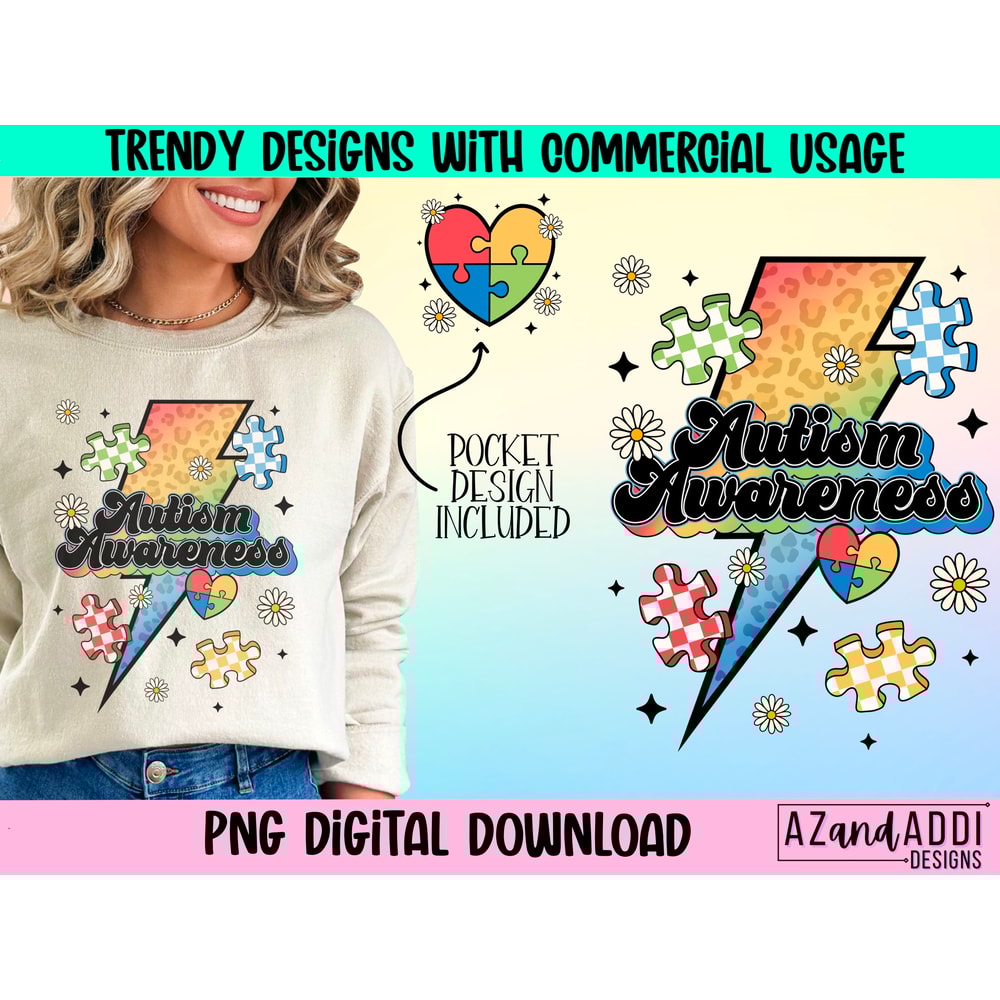 Autism awareness png, retro autism awareness sublimation, autism puzzle piece png, April awareness, autism ribbon, autism be kind png - 1.jpg
