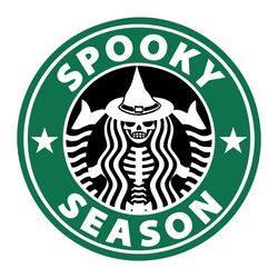 spooky season starbucks logo svg, halloween skeleton svg