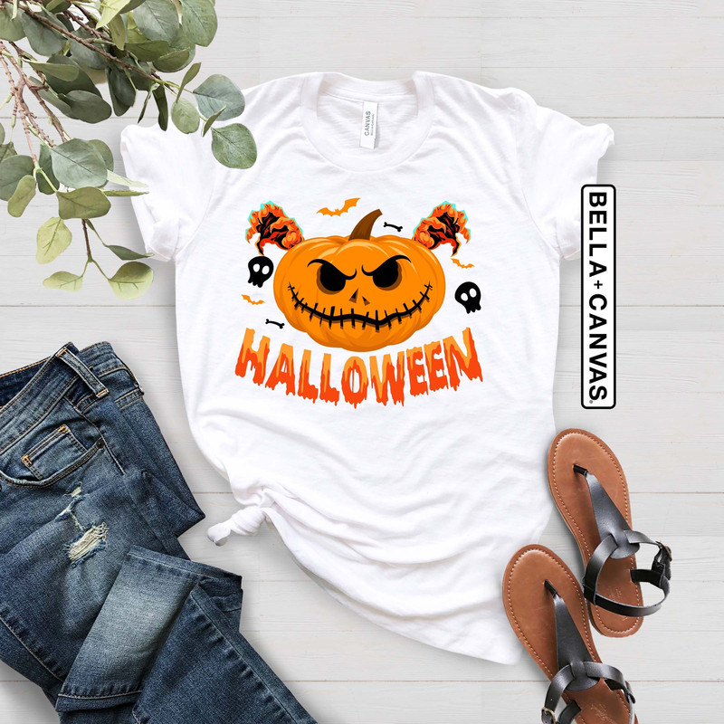 Unisex Halloween Face Shirt, Halloween Party Shirt, Pumpkin Shirt, Halloween Pumpkin Shirt, Women's Halloween Shirt, Cute Pumpkin Face Shirt - 1.jpg