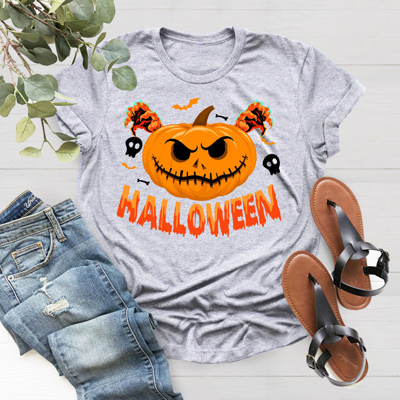 Unisex Halloween Face Shirt, Halloween Party Shirt, Pumpkin Shirt, Halloween Pumpkin Shirt, Women's Halloween Shirt, Cute Pumpkin Face Shirt - 2.jpg
