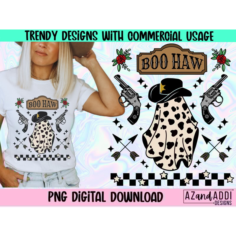 Boo Haw Png, Western ghost png, Cowboy ghost Png, retro western halloween png, western Halloween sublimation, cowboo png, boo png - 1.jpg