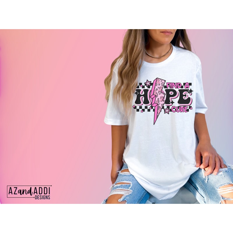 Breast cancer awareness png, hope png, find a cure png, in october we wear pink, cancer lightning bolt, retro cancer png - 4.jpg