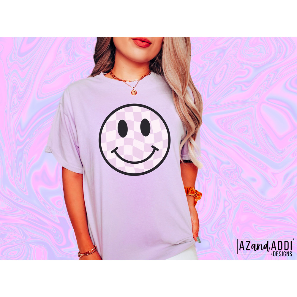 Checkered smiley face bundle, retro smiley face png, smile face sublimation design, trendy smiley face, smiley face shirt, digital download - 2.jpg