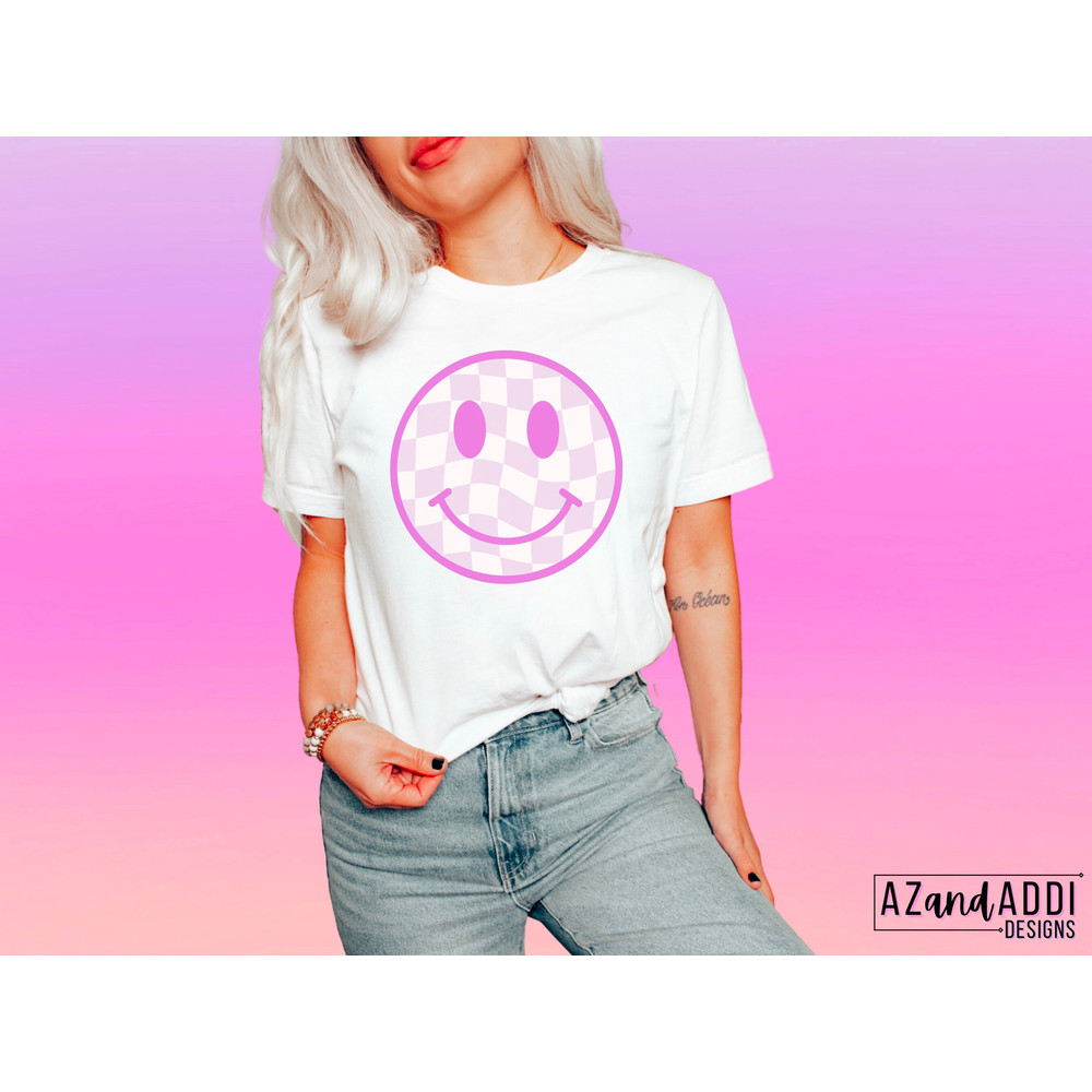 Checkered smiley face bundle, retro smiley face png, smile face sublimation design, trendy smiley face, smiley face shirt, digital download - 7.jpg