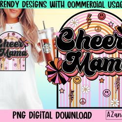 cheer mama png, retro cheer png, cheerleading sublimation pn