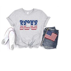 icu nurse 4th of july shirt - usa american flag t-shirt independence day nursing tshirt, va nurse freedom fourth of july