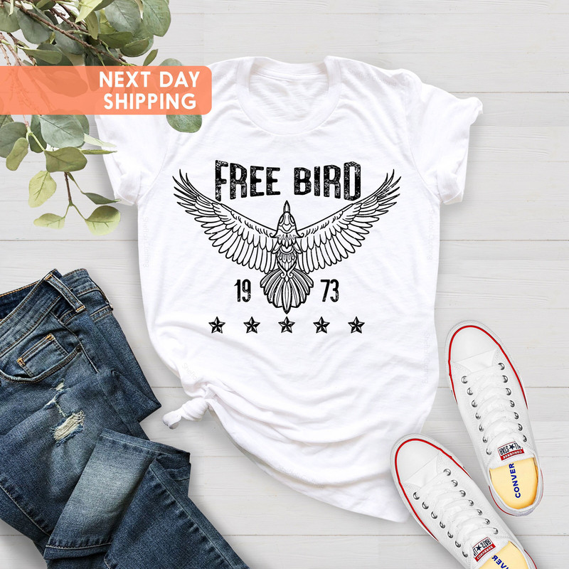 Vintage 1973 Shirt, 1973 Bird Shirt, Bird Design T shirt, Eagle Shirt, Retro Music Shirt, Vintage Inspired Shirt, Boho Bird Shirt - 3.jpg