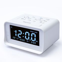 led digital bedroom alarm clock radio with usb charging
