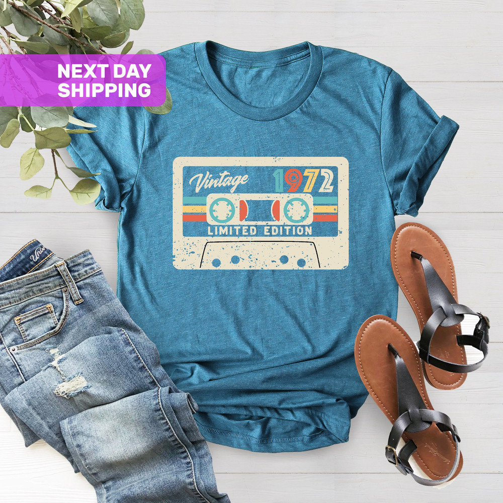 Vintage Cassette 1972 Shirt, 51st Birthday Gift Men, 51st Birthday, 51st Birthday Women, 51st Birthday Shirt, 51st Birthday Gift For Women - 2.jpg