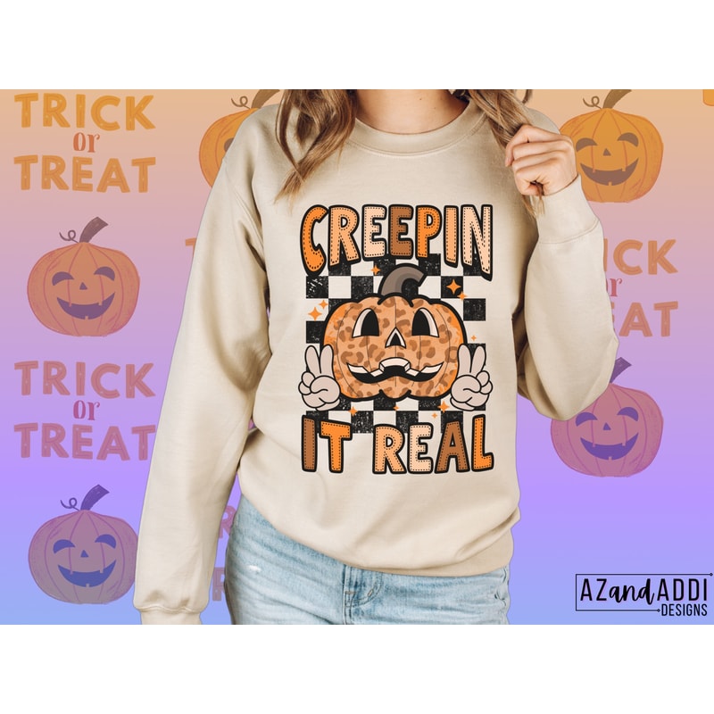Creep it real Png, retro halloween Png, Halloween sublimation, retro pumpkin png, Halloween vibes, retro spooky design - 5.jpg