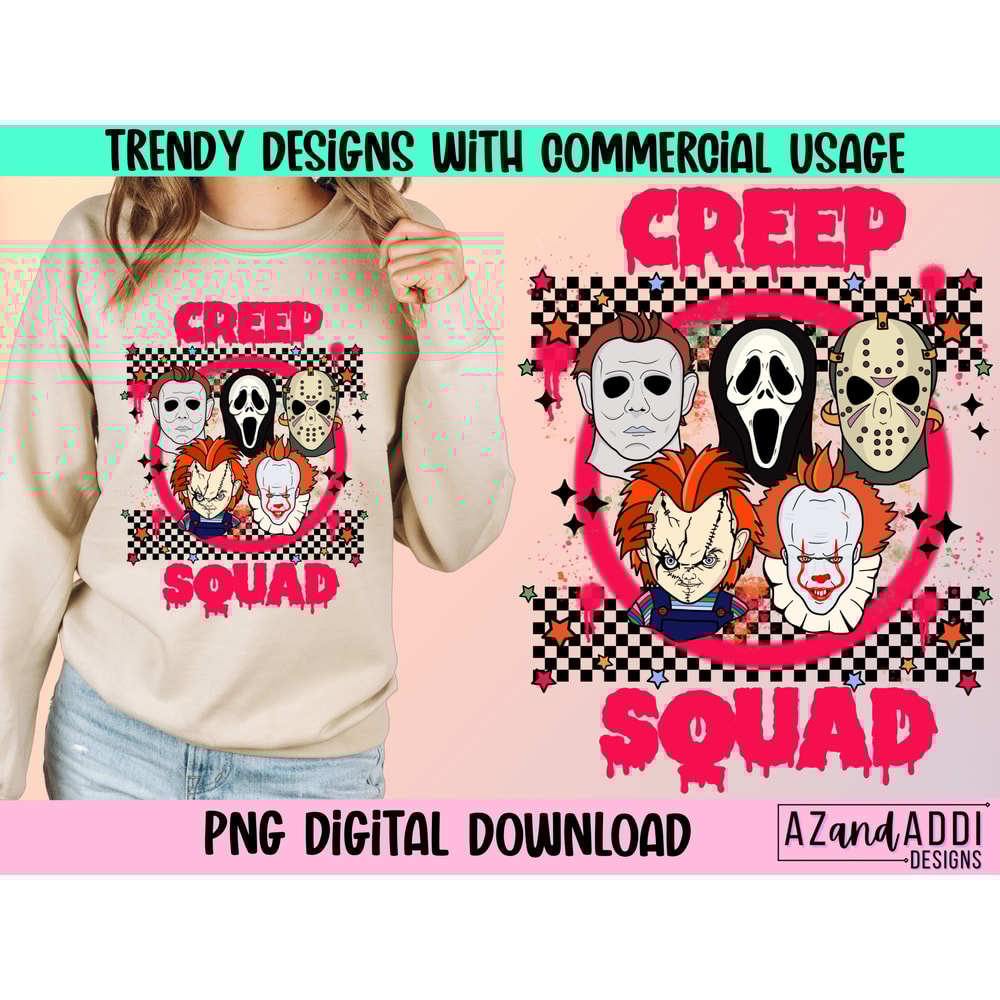 Creep squad Png, Retro Halloween Png, Creep it real png, Halloween sublimation, scary movie png, horror film png, stay spooky png - 1.jpg