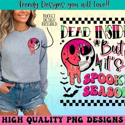 dead inside but its spooky season png, retro halloween subli