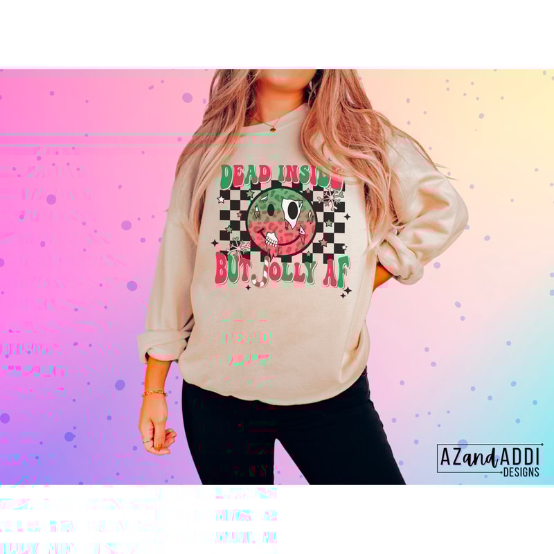 Dead inside but jolly AF png, retro Christmas smiley face png, retro Christmas sublimation, Christmas skeleton png, dead inside Christmas - 6.jpg