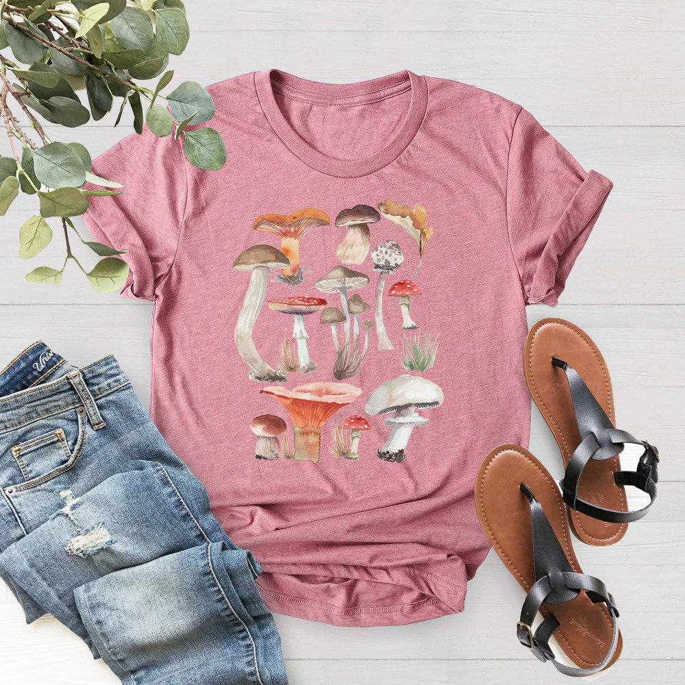 Vintage Illustration Mushroom Decor Art Shirt, Botanical Shirt, Mushroom Shirt, Nature Lover, Plant Shirt, Hippie Shirt, Mothers Day Shirt - 3.jpg