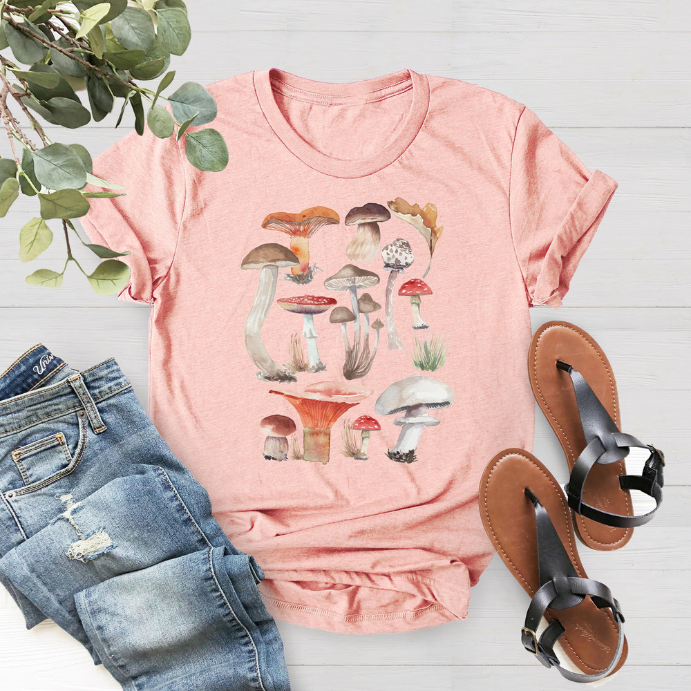 Vintage Illustration Mushroom Decor Art Shirt, Botanical Shirt, Mushroom Shirt, Nature Lover, Plant Shirt, Hippie Shirt, Mothers Day Shirt - 4.jpg