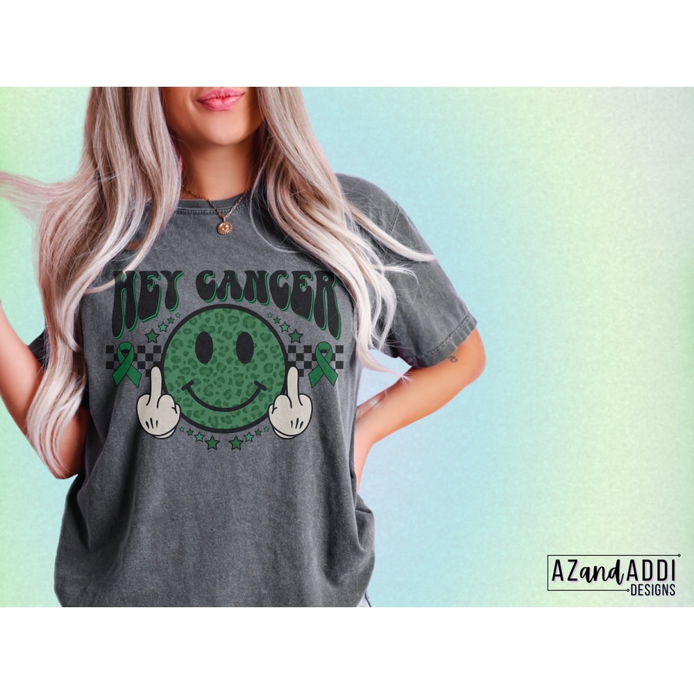 F Cancer Png, Green Ribbon Png, Liver Cancer Awareness Png, Green smile face png, retro cancer sublimation - 3.jpg