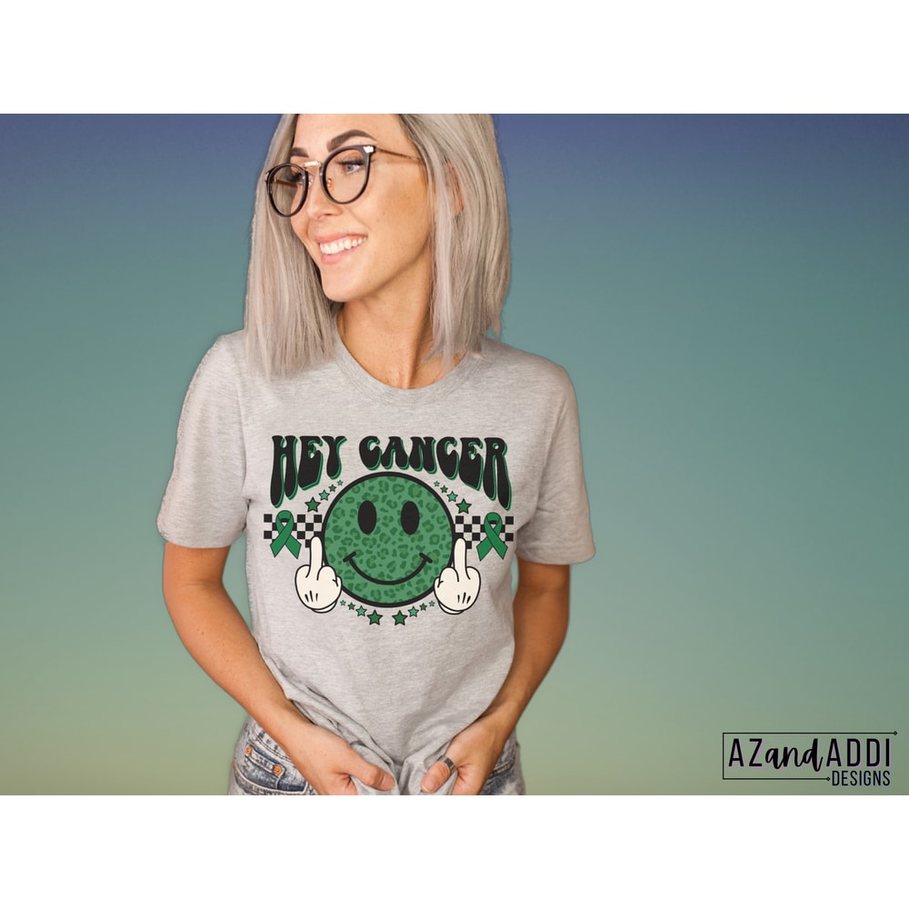 F Cancer Png, Green Ribbon Png, Liver Cancer Awareness Png, Green smile face png, retro cancer sublimation - 5.jpg