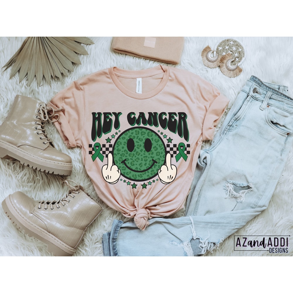F Cancer Png, Green Ribbon Png, Liver Cancer Awareness Png, Green smile face png, retro cancer sublimation - 6.jpg