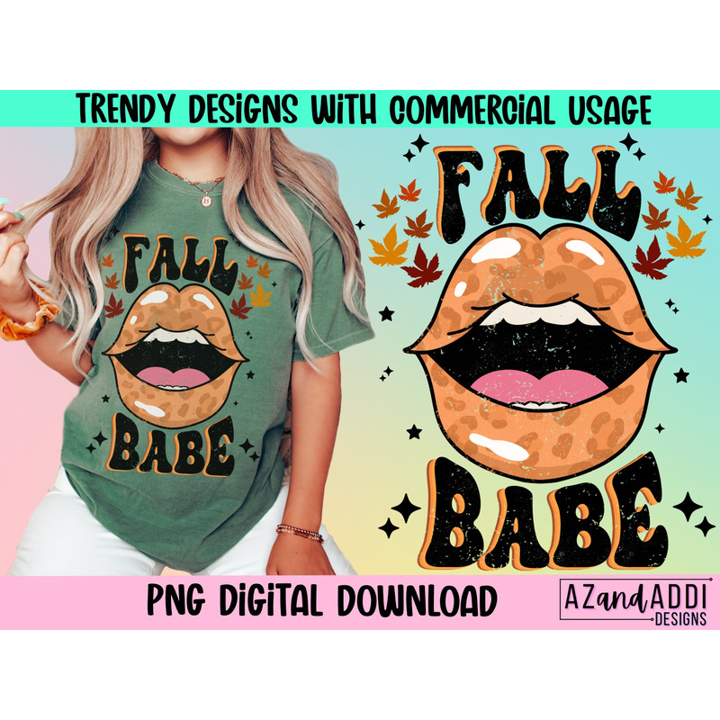 Fall Babe Png, Retro Fall Sublimation Design, Leopard Lips Png, Fall Vibes, Thanksgiving Png, Cozy Season Png, It’s Fall y’all - 1.jpg