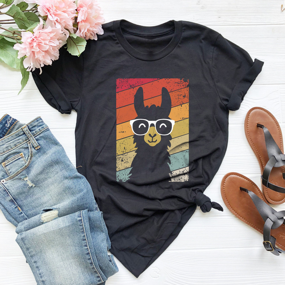 Vintage Retro Style Llama Alpaca 80s Llama Lovers Gift Shirt Men Llama Lover, Retro Llama Shirt, Llama Lover Gift Shirt, Funny Alpaca Shirt - 1.jpg