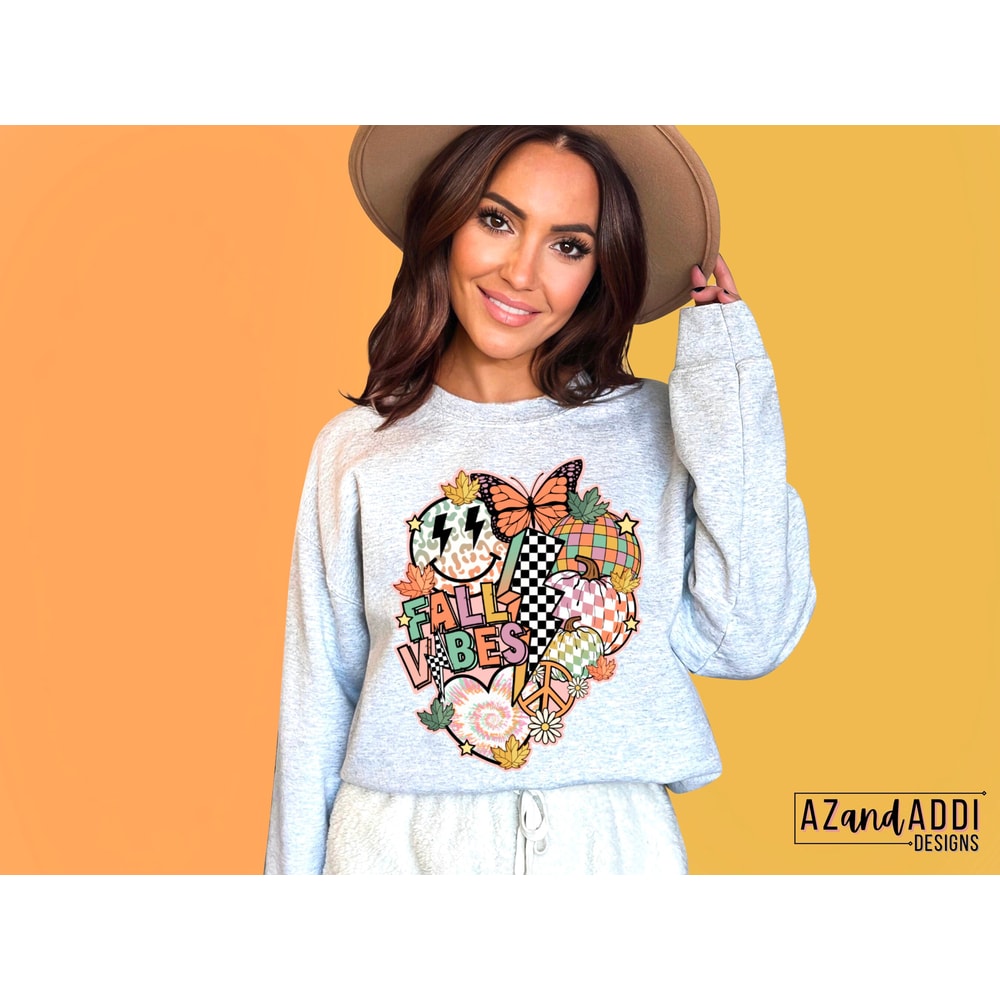 Fall vibes png sublimation design, retro fall sublimation, smile face pumpkin png, fall clipart png, digital download, trendy fall design - 6.jpg