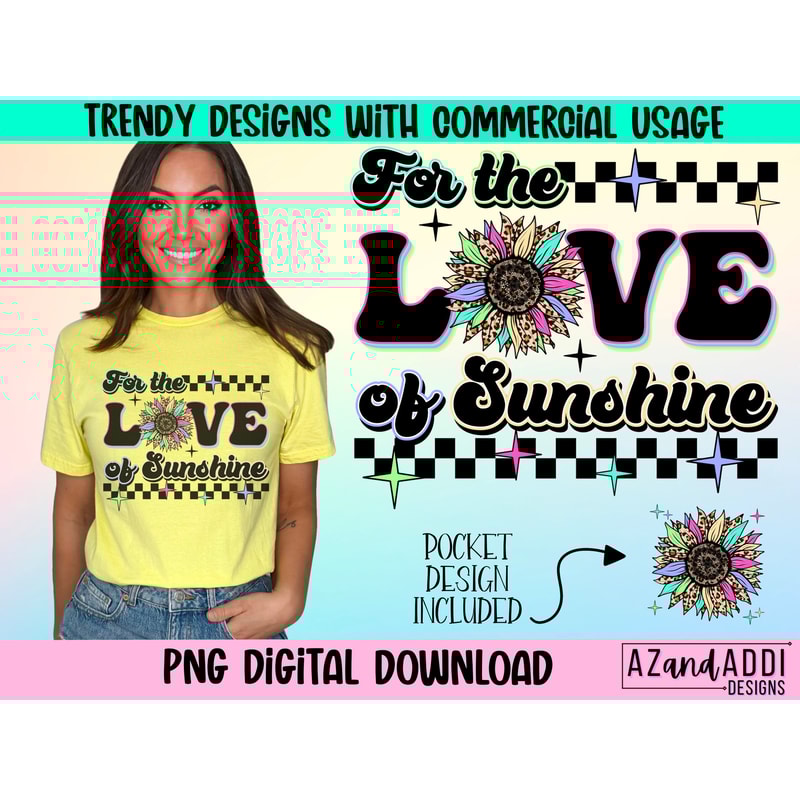 For the love of sunshine png, summer sunflower design, retro summer sublimation, leopard sunflower, love sunshine, trendy front back design - 1.jpg
