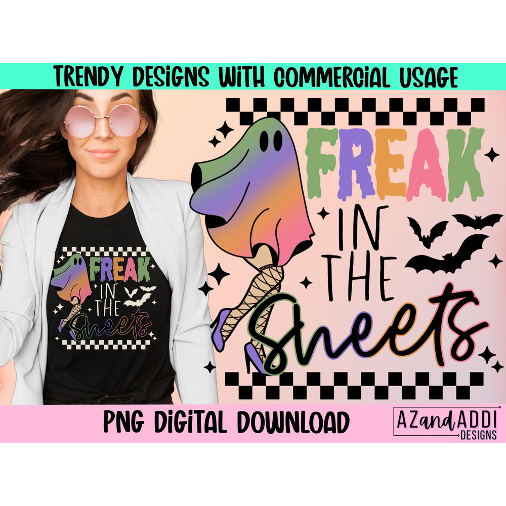 Freak in the sheets Png, Retro Halloween sublimation, spooky ghost png, Halloween Png, spooky season, ghost png - 1.jpg