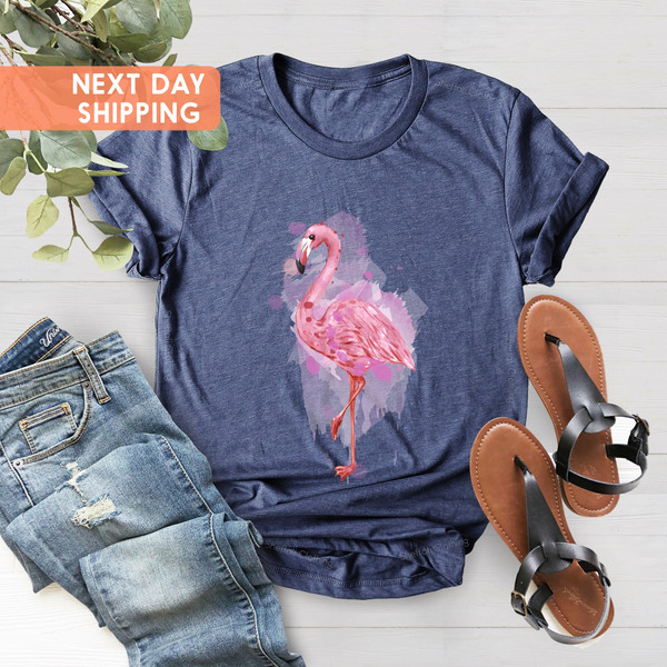 Watercolor Flaming Shirt, Women's Flamingo Shirt, Flamingo Tee, Flamingo Gift, Flamingo Gift for Women, Flamingo Lovers, Flamingo Shirt Gift - 4.jpg