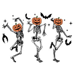 funny dancer pumpkin head skeletons halloween svg