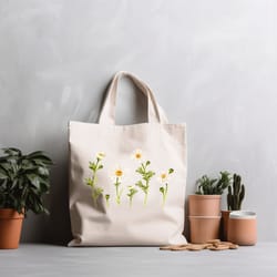 wildflower totes, floral tote bag, gift for women totes, mot