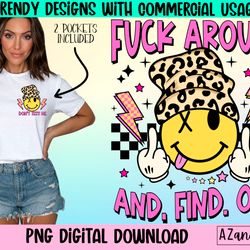 fuck around and find out png, retro smile face png, funny sa