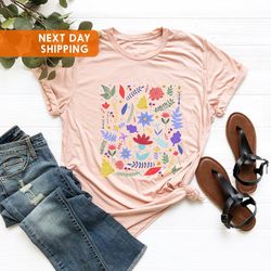 wildflower tshirt, wild flowers shirt, flower shirt, ladies