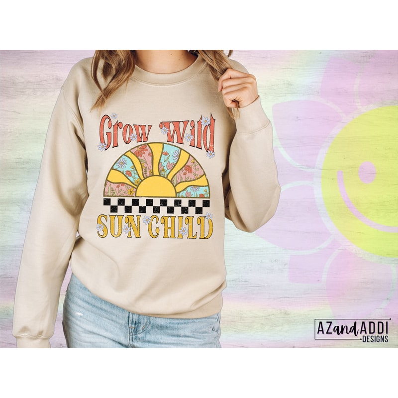 Grow Wild Sun Child, Retro Sun png, retro sublimation, Boho sublimation, Wildflower, Stay wild Moon child, Vintage Sun Design - 3.jpg