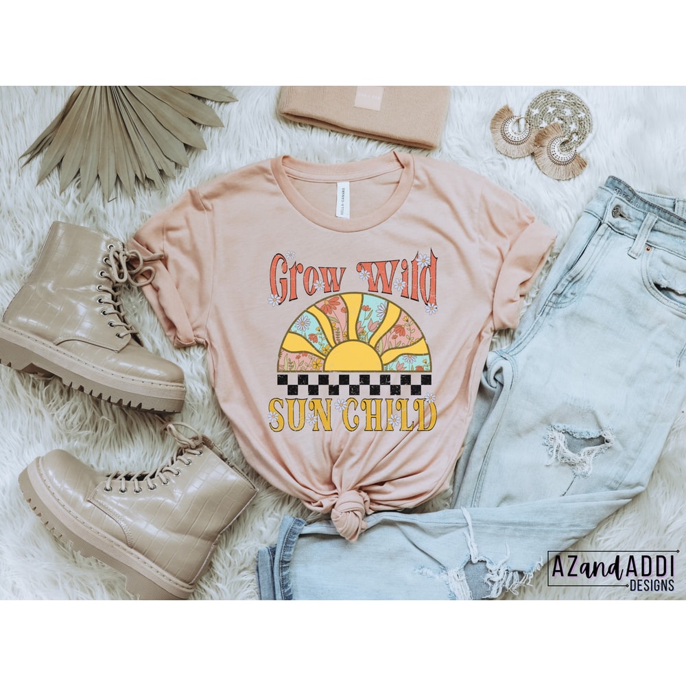 Grow Wild Sun Child, Retro Sun png, retro sublimation, Boho sublimation, Wildflower, Stay wild Moon child, Vintage Sun Design - 4.jpg