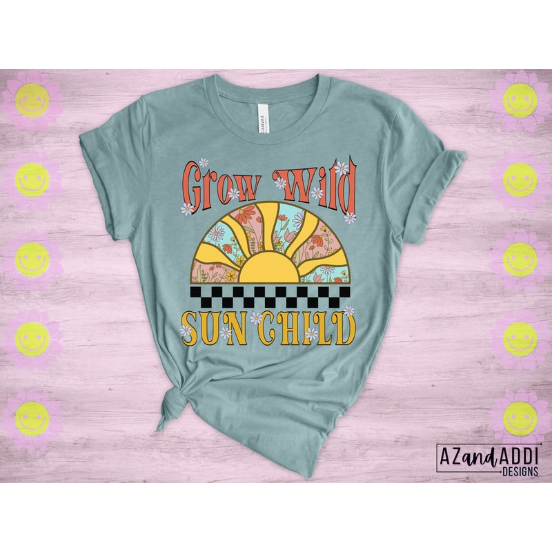 Grow Wild Sun Child, Retro Sun png, retro sublimation, Boho sublimation, Wildflower, Stay wild Moon child, Vintage Sun Design - 5.jpg