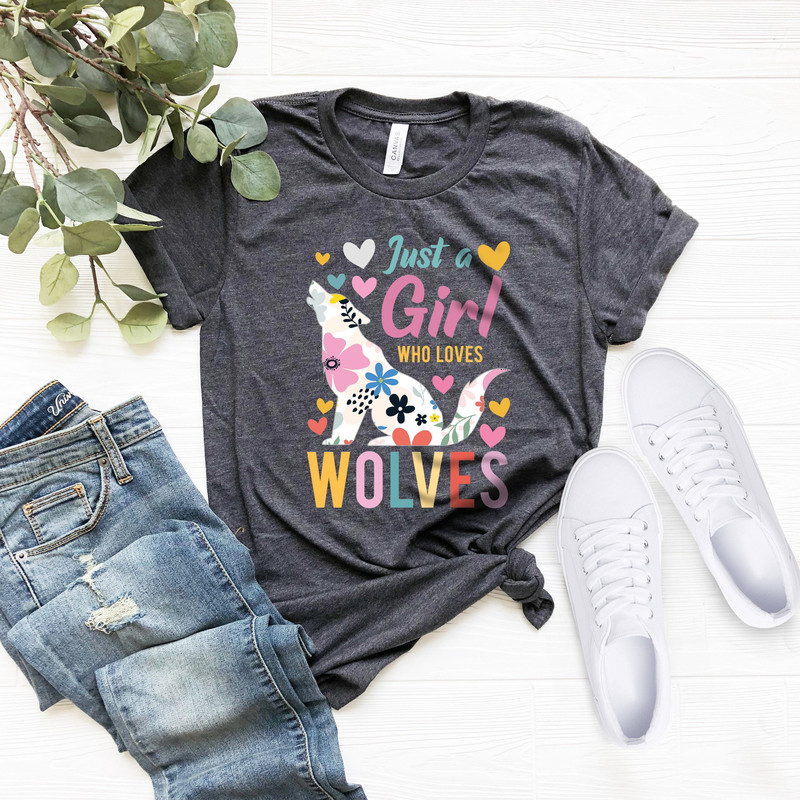 Wolf Howling At The Moon Tee, Howling Wolf Shirt, Wolf Lover Gift, Floral Wolf Shirt, Wildlife Animals Tee, Wolf Girl Tee - 3.jpg