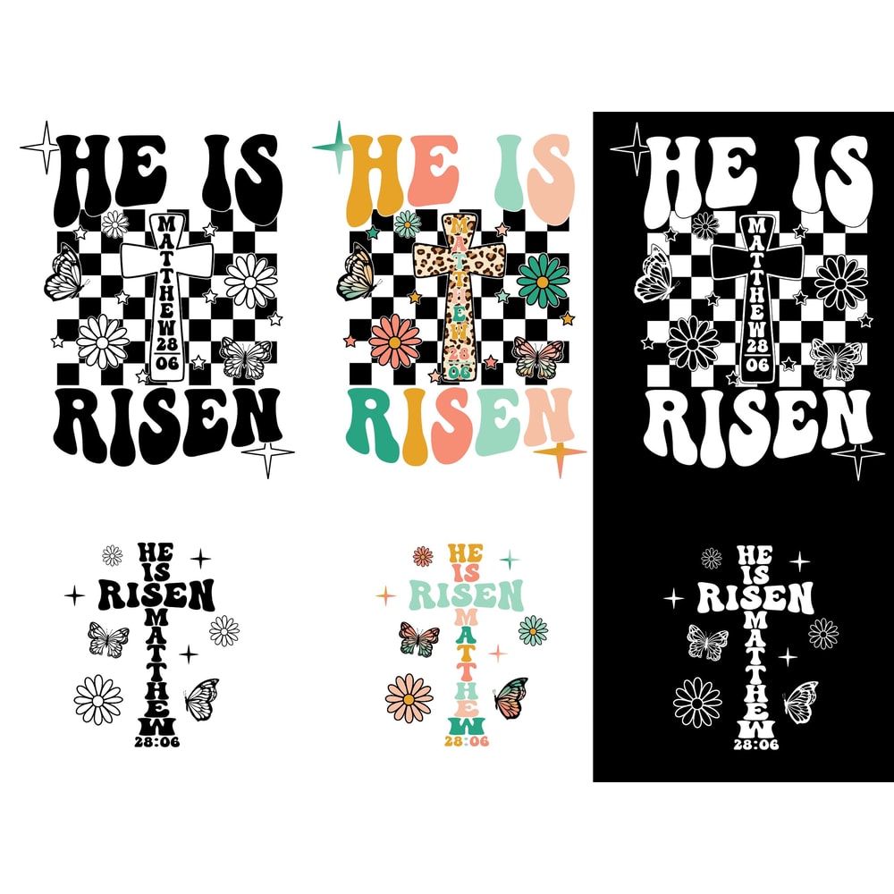 He is risen png, Christian Easter png, retro Christian sublimation, religious easter design, scriptures png, trendy front back design - 2.jpg