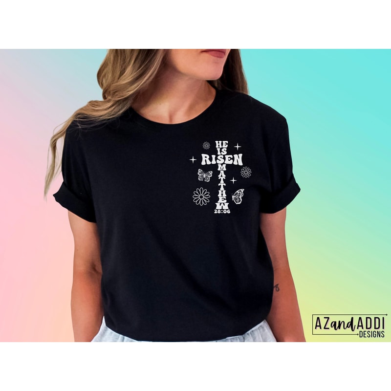 He is risen png, Christian Easter png, retro Christian sublimation, religious easter design, scriptures png, trendy front back design - 4.jpg