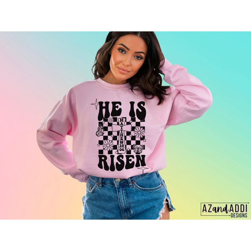 He is risen png, Christian Easter png, retro Christian sublimation, religious easter design, scriptures png, trendy front back design - 5.jpg