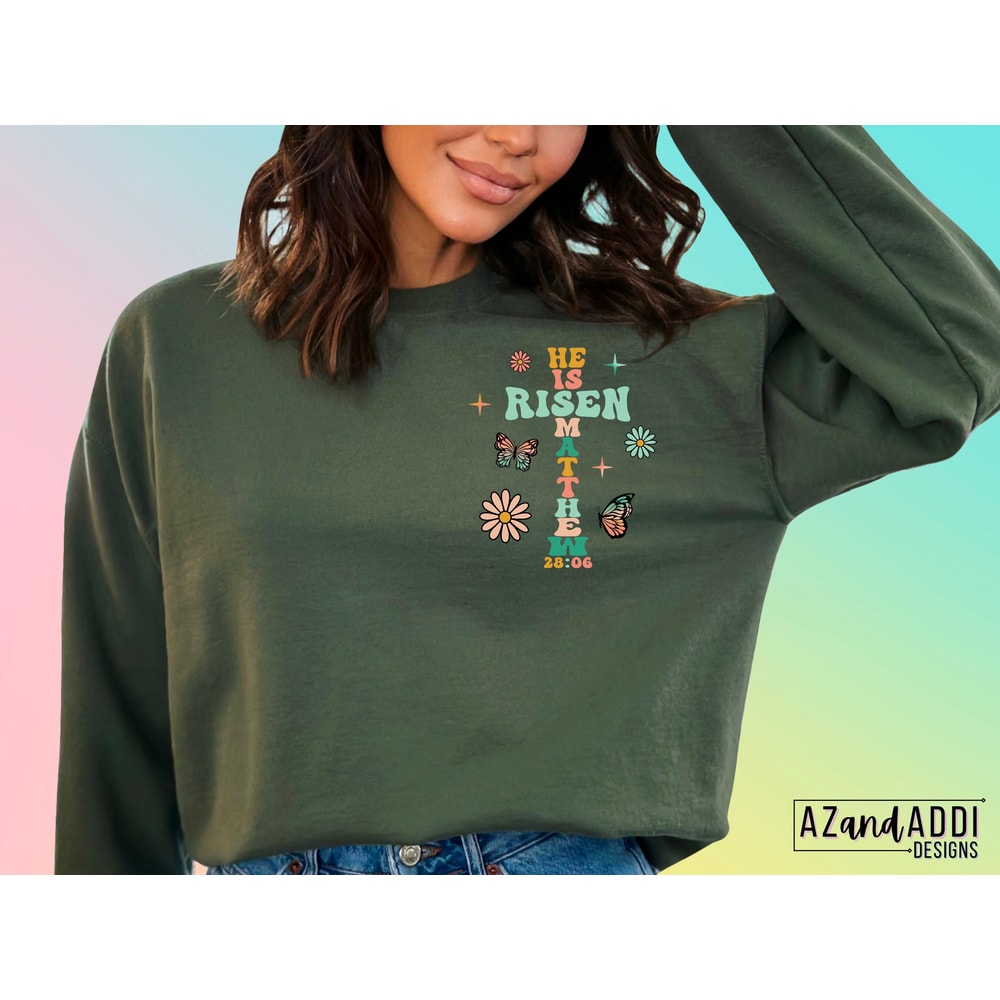 He is risen png, Christian Easter png, retro Christian sublimation, religious easter design, scriptures png, trendy front back design - 6.jpg