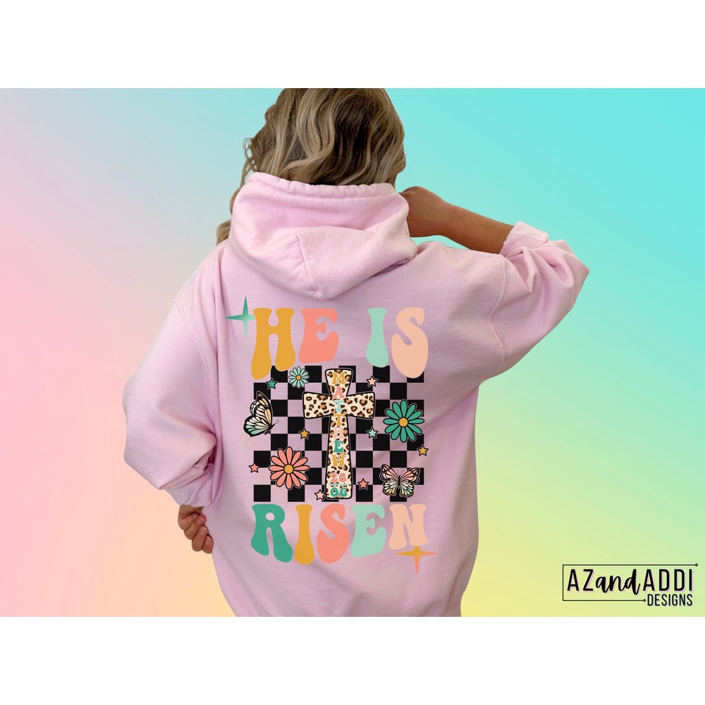 He is risen png, Christian Easter png, retro Christian sublimation, religious easter design, scriptures png, trendy front back design - 7.jpg