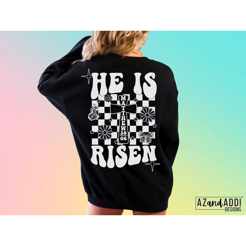 He is risen png, Christian Easter png, retro Christian sublimation, religious easter design, scriptures png, trendy front back design - 8.jpg