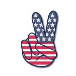American Peace Sign Embroidery Design